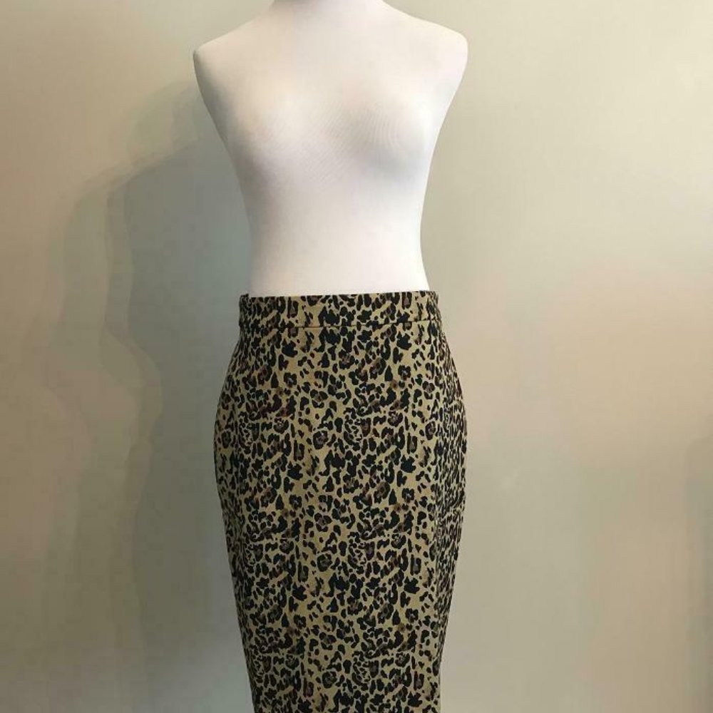 J.Crew $98 No.2 Pencil® Skirt Leopard Cotton AK697 - Picture 2 of 5